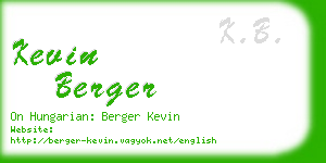 kevin berger business card